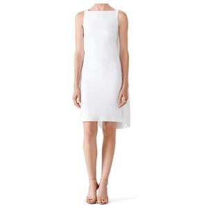 High End Osman Designer White Cape Dress